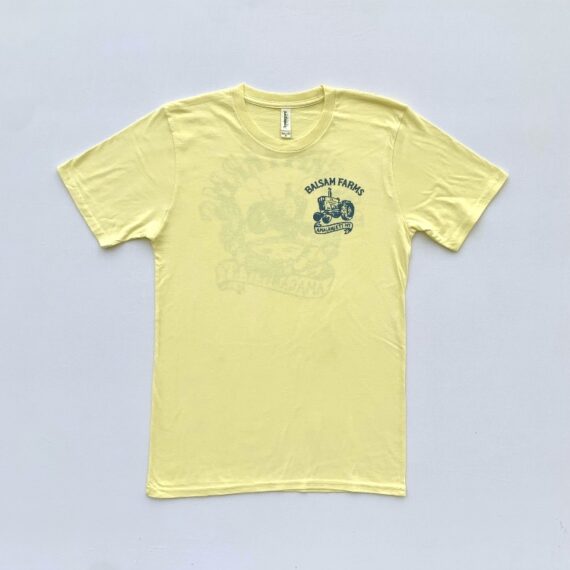 Canary Yellow Organic Cotton T-Shirt - Dark Blue AMG Logo